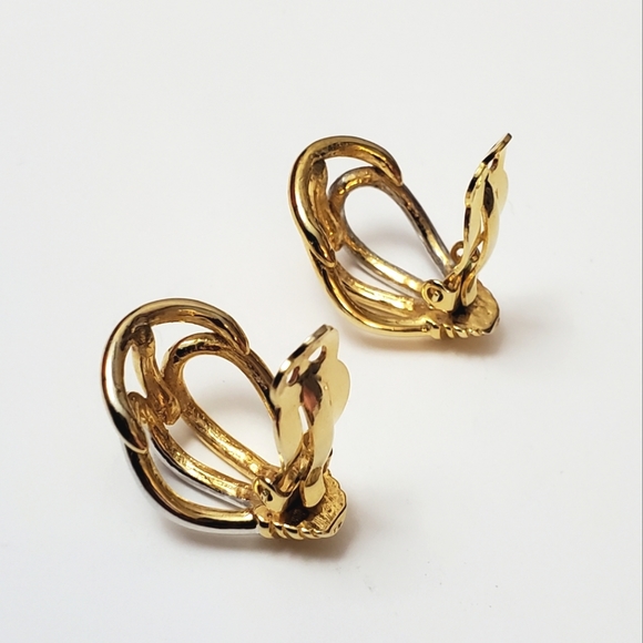 Vintage Lightbulb Shape Two-tone Clip On Earrings - Picture 6 of 7